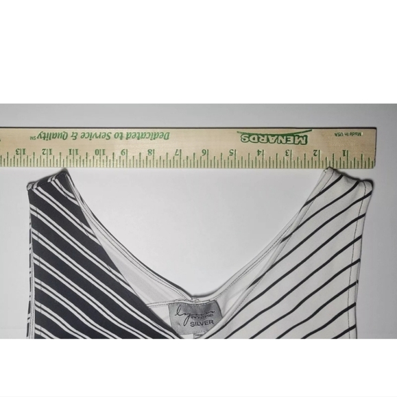 Lynn Ritchie Silver Dress Black and White Striped Knit New with Tags Size Small - Picture 9 of 12